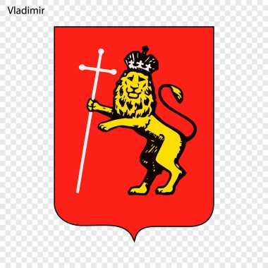 Vladimir arması. Rusya'nın şehir. Vektör çizim