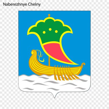 Naberezhnye Chelny arması. Rusya'nın şehir. Vektör çizim