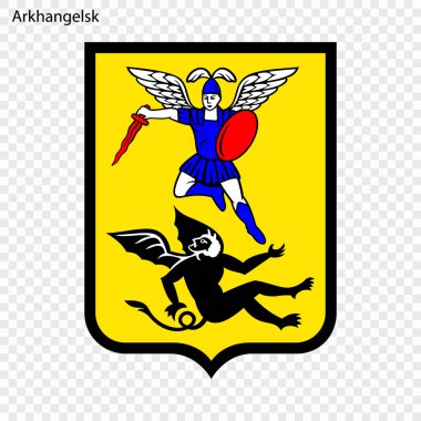 Arkhangelsk arması. Rusya'nın şehir. Vektör çizim