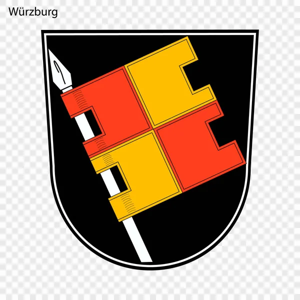 Wurzburg Arması Almanya Şehir Vektör Çizim — Stok Vektör