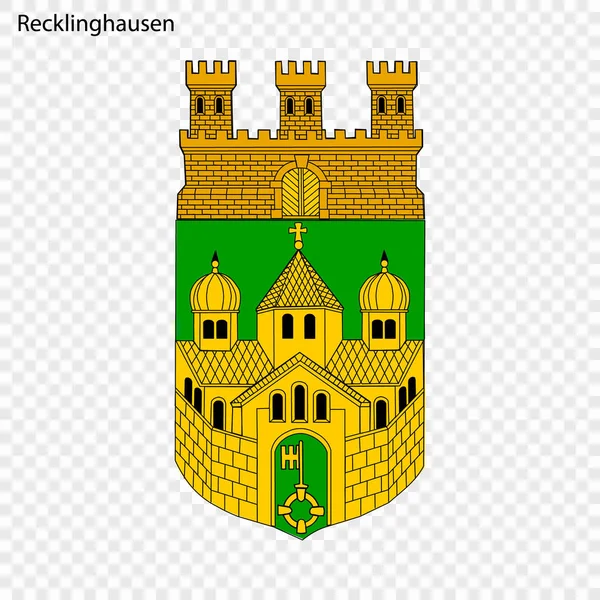 Emblema Recklinghausen Ciudad Alemania Ilustración Vectorial — Vector de stock