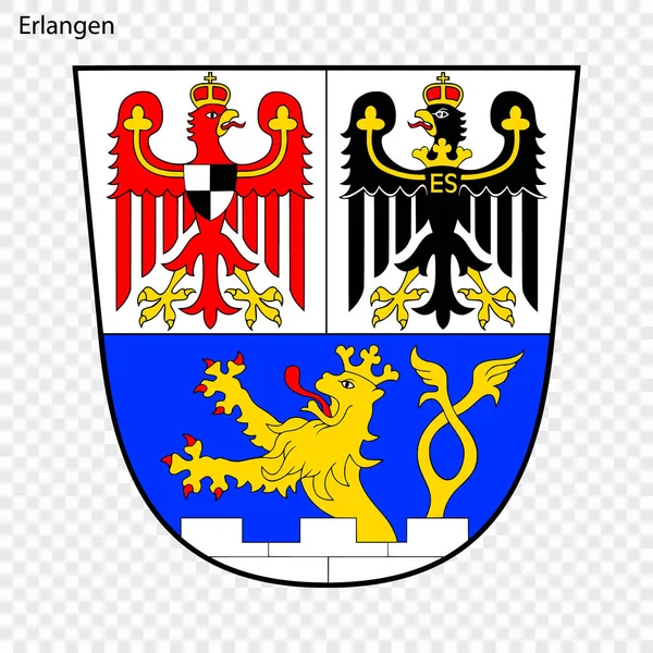 Emblema Erlangen Ciudad Alemania Ilustración Vectorial — Vector de stock