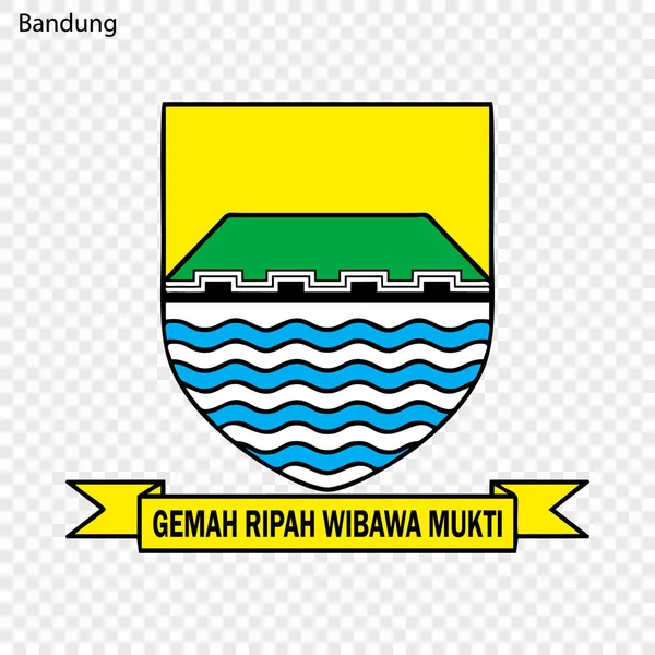 Emblema Bandung Ciudad Indonesia Ilustración Vectorial — Archivo Imágenes Vectoriales