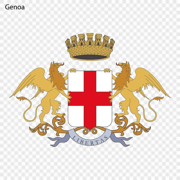Emblem Von Genua Stadt Italien Vektorillustration — Stockvektor