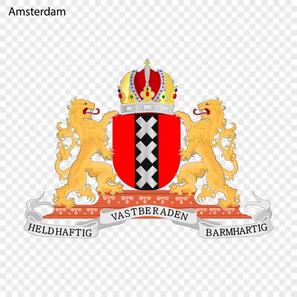 Έμβλημα Του Άμστερνταμ Πόλη Του Netherlandsl Εικονογράφηση Διάνυσμα — Διανυσματικό Αρχείο
