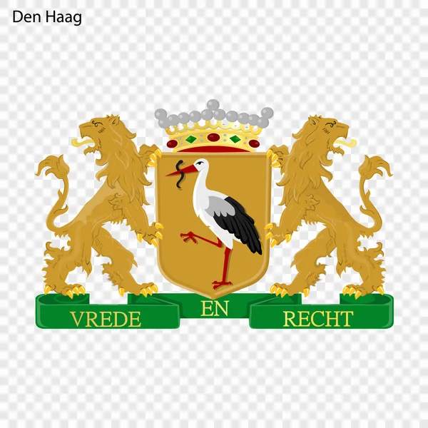 Embleem Van Den Haag Stad Van Netherlandsl Vectorillustratie — Stockvector