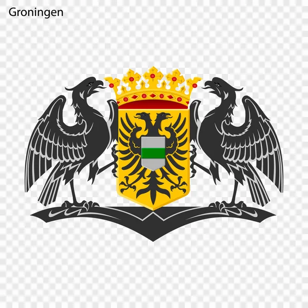 Emblema Groningen Ciudad Netherlandsl Ilustración Vectorial — Vector de stock