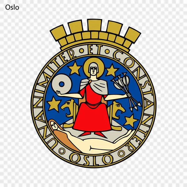 Emblema Oslo Ciudad Noruega Ilustración Vectorial — Vector de stock