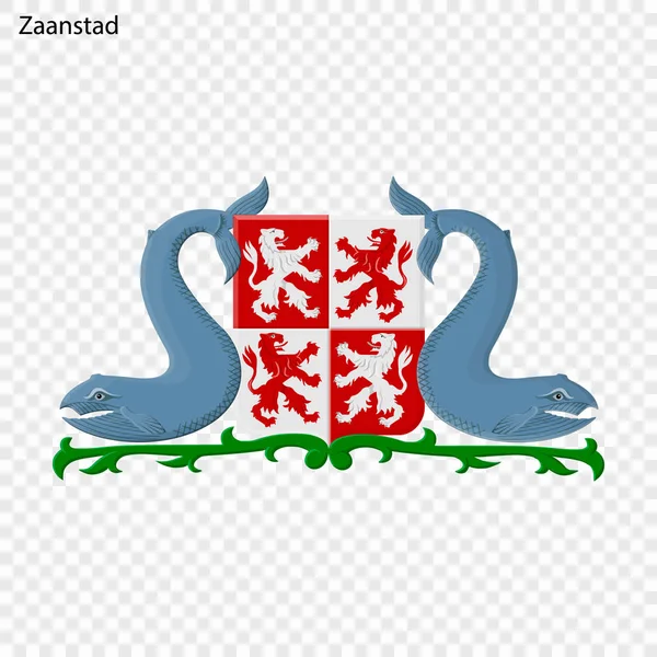 Emblem Zaanstad City Netherlandsl Vector Illustration — Stock Vector