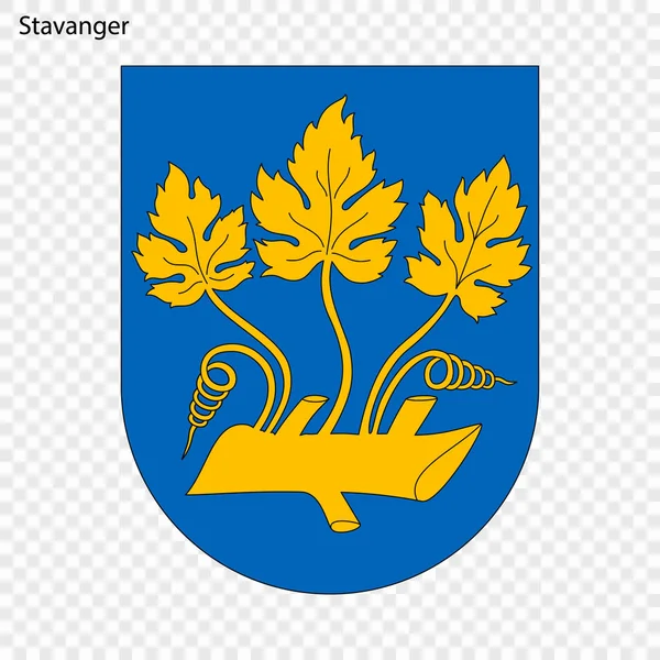 Emblem Der Stavanger Stadt Norwegen Vektorillustration — Stockvektor