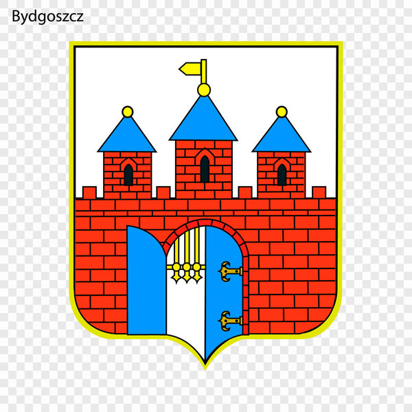 Emblem of Bydgoszcz. City of Poland. Vector illustration