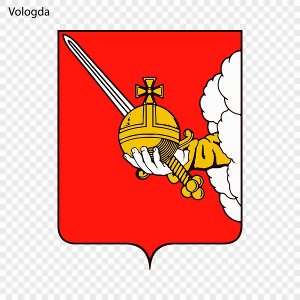 Emblem Vologda Staden Ryssland Vektorillustration — Stock vektor