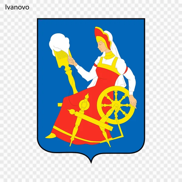 Emblem Ivanovo Staden Ryssland Vektorillustration — Stock vektor