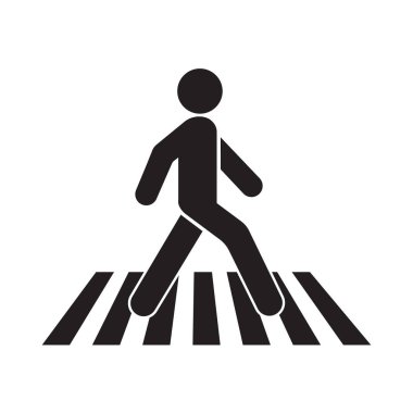 human walk crosswalk icon. Pedestrian sign clipart