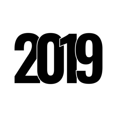 Mutlu yeni yıl 2019 vektör simgesi. 