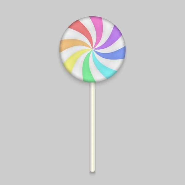 Caramelo Rainbow Lolipop Sobre Fondo Blanco Ilustración Vectorial — Vector de stock