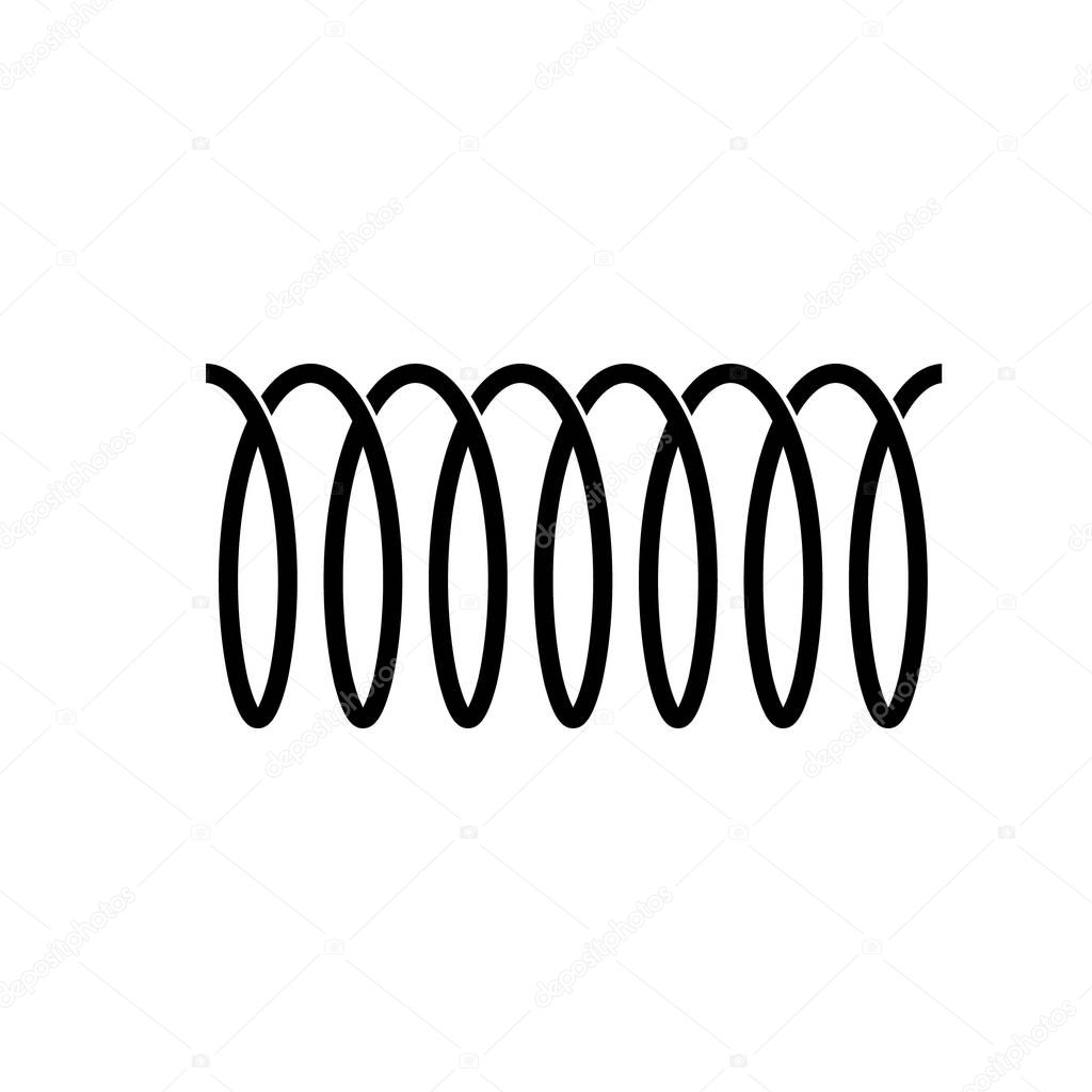 Spiral spring vector icon. flexible symbol