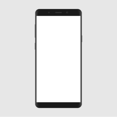 Gerçekçi smartphone mockup izole beyaz ekran ile