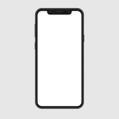 Gerçekçi smartphone mockup izole beyaz ekran ile