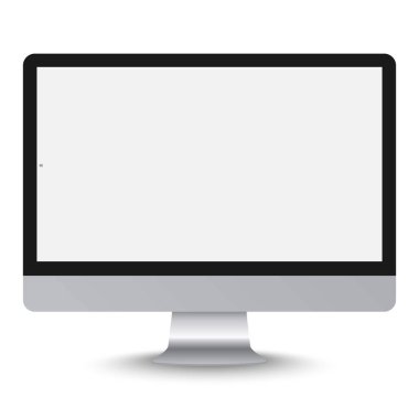 gerçekçi monoblok çerçeve izleyici izole boş beyaz ekran ile.