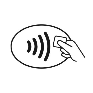 NFC temas daha az ödeme kablosuz simgesi.