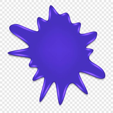 Mürekkep lekesi sıçramak üstünde izole şeffaf arka plan, vektör çizim.