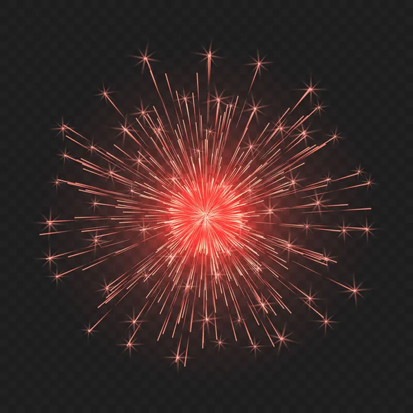 Feestelijke Heldere Vuurwerk Element Voor Feesten Feestdagen Vectorillustratie — Stockvector