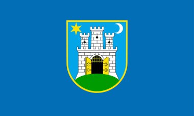 Zagreb basit bayrağı. Doğru boyutu, oran renkleri