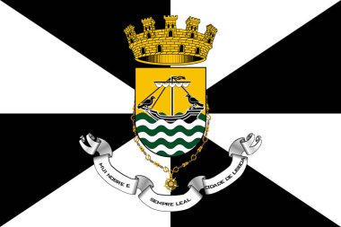 Lizbon basit bayrağı. Doğru boyutu, oran renkleri