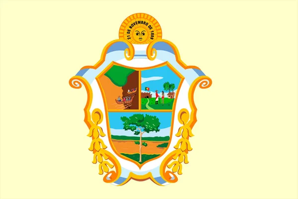 Manaus Egyszerű Zászlaja Brazília Város Megfelelő Méretű Aránya Színei — Stock Vector