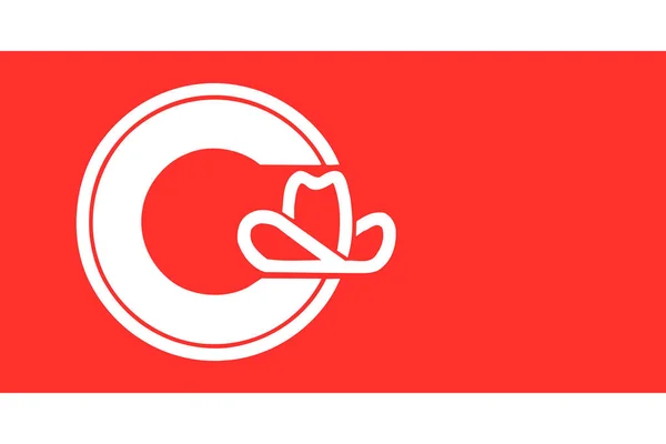Jednoduchý Vlajka Calgary Město Kanady Správné Barvy Část — Stockový vektor