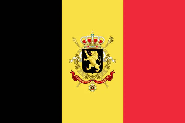 紋章付き外衣とベルギーのオリジナル旗 — ストックベクタ