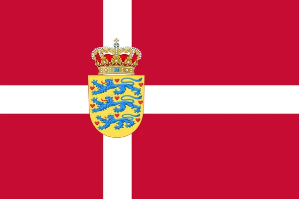 Флаг Дании Гербом — стоковый вектор