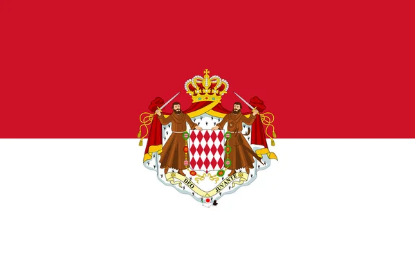 Original Flag Monaco Coat Arms — Stock Vector