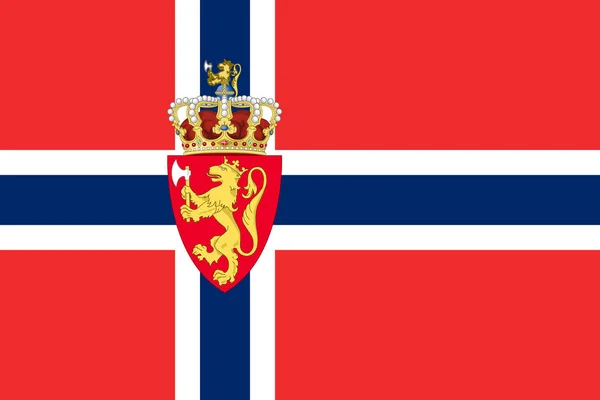 オリジナル旗ノルウェーの紋章付き外衣 — ストックベクタ