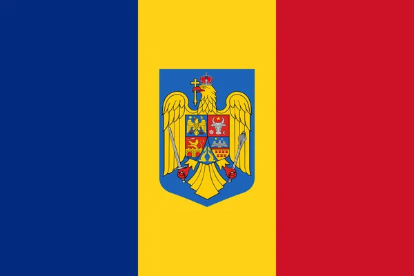 Оригінальний Прапор Румунії Гербом — стоковий вектор