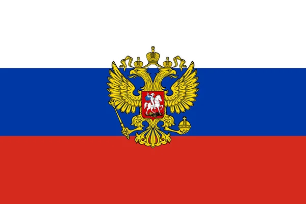 Оригінальний Прапор Росії Гербом — стоковий вектор