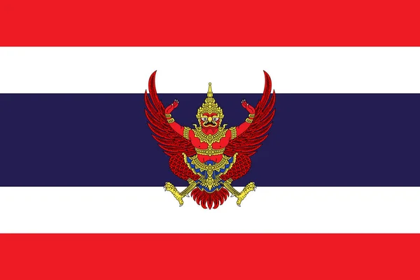 Bandera Original Tailandia Con Escudo Armas — Archivo Imágenes Vectoriales