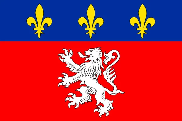 Simple Flag Lyon City France Correct Colors Proportion — Stock Vector
