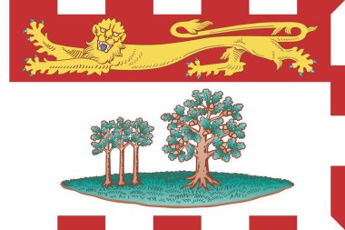 Basit bayrak Kanada eyaleti. Prince Edward Island