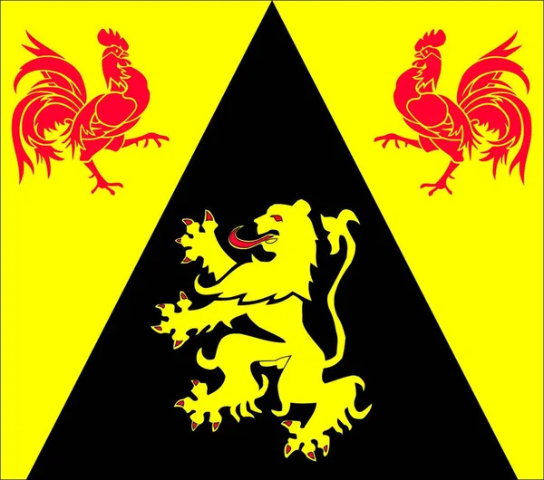 Vallon Brabant Tartomány Egyszerű Zászló Belga Állam — Stock Vector