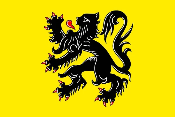 Eenvoudige Vlag Van Vlaanderen Een Staat Van België — Stockvector