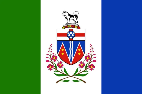 Province Drapeau Simple Canada Yukon — Image vectorielle