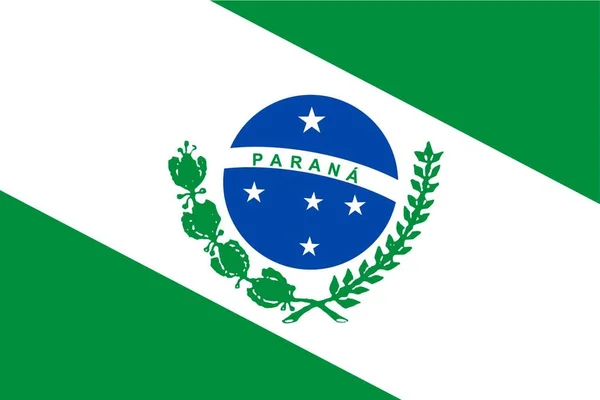 Estado Bandeira Simples Brasil Paraná — Vetor de Stock