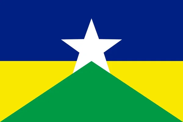 Estado Bandeira Simples Brasil Rondônia —  Vetores de Stock