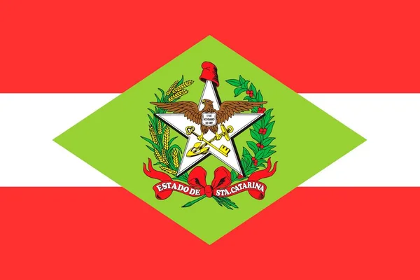 Estado Bandeira Simples Brasil Santa Catarina — Vetor de Stock