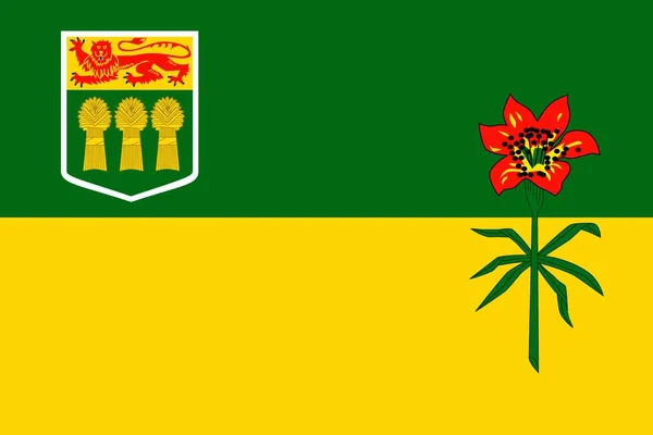 Província Bandeira Simples Canadá Saskatchewan —  Vetores de Stock