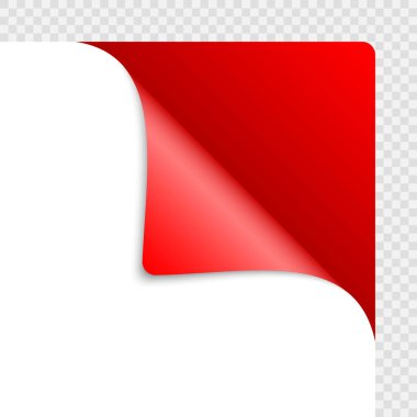 Kıvrılmış kağıt gölgeli köşesine. Vektör çizim