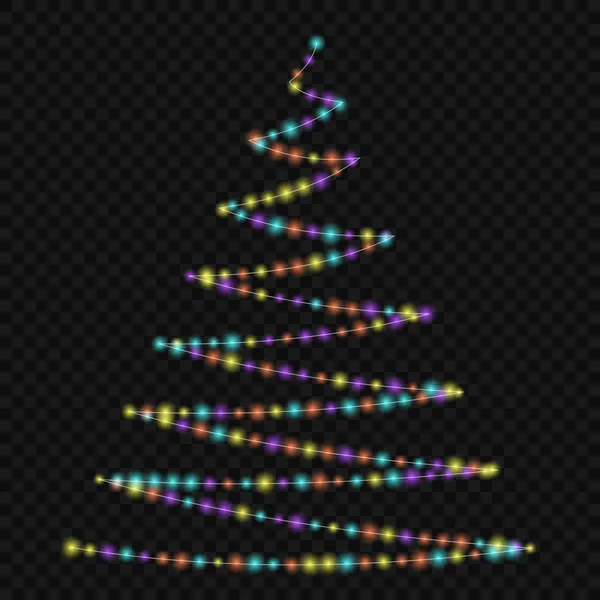 Weihnachtsbeleuchtung Weihnachtsbaum Weihnachtsdekoration — Stockvektor