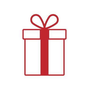 Hediye vektör simgesi beyaz arka plan üzerinde